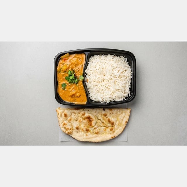 Paneer Tikka With Rice & Naan (V).